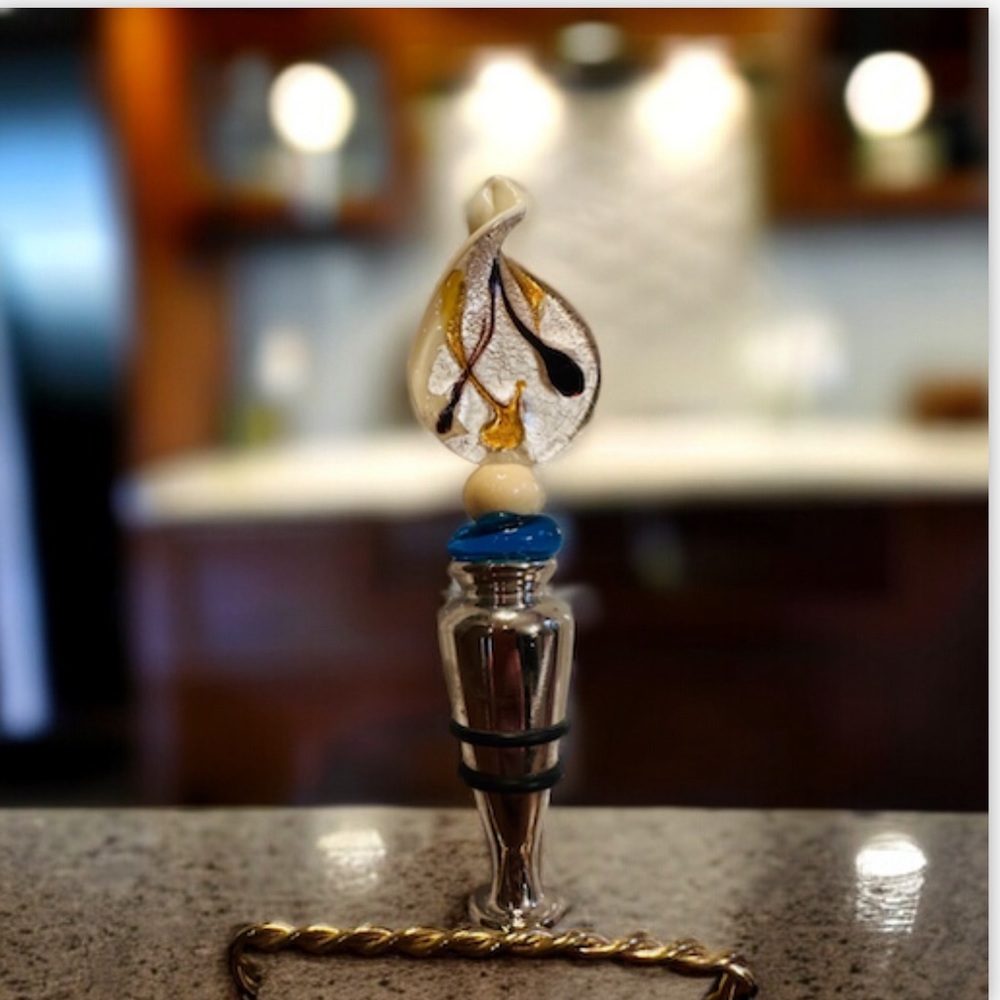 ARTFUL CABOCHON WINE  STOPPER CORK 🍷 GREAT CONDITION